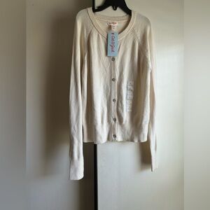 Girls cream cardigan sweater never worn size large